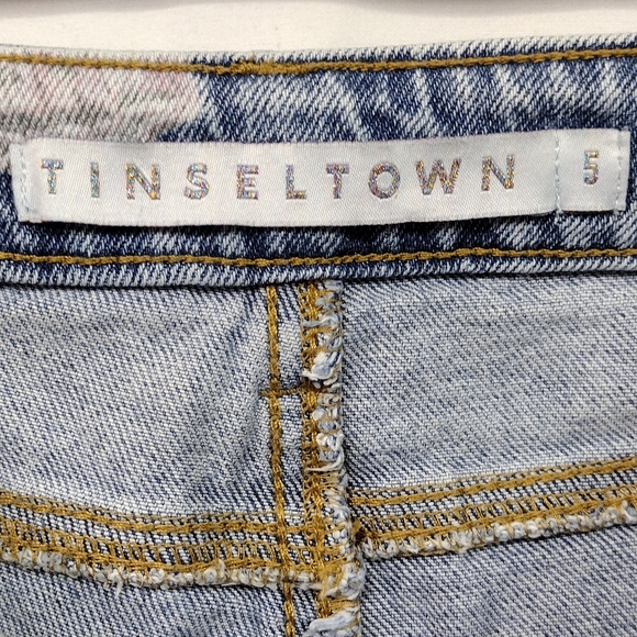 Tinsel Town Butterfly Raw Hem Flare Jeans Size 5 Blue Pink Fairy Retro Boho 90s - Picture 8 of 9